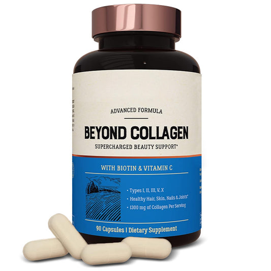 Motion Labs™ Beyond Multi Collagen Capsules - Hydrolyzed Blend with Biotin & Vitamin C for Hair, Skin, Nails 90 Capsules